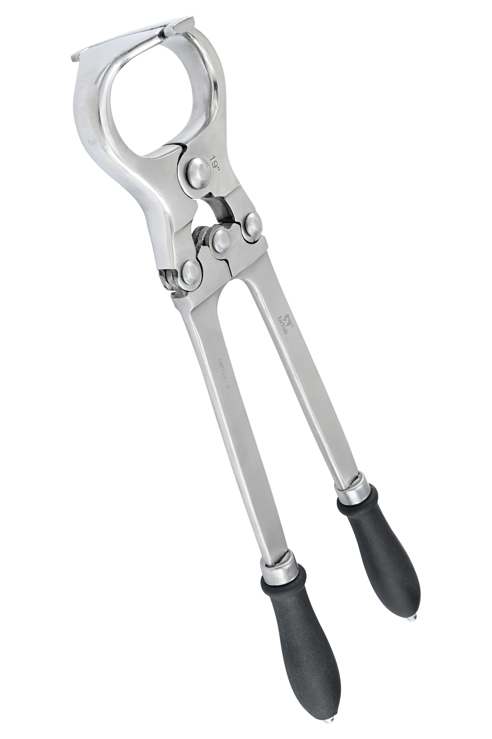 Stainless Steel Castration Tool – Durable Veterinary Emasculatome for Bloodless Livestock Castration | Precise (19 Inch Emasculator with Plastic Grip)