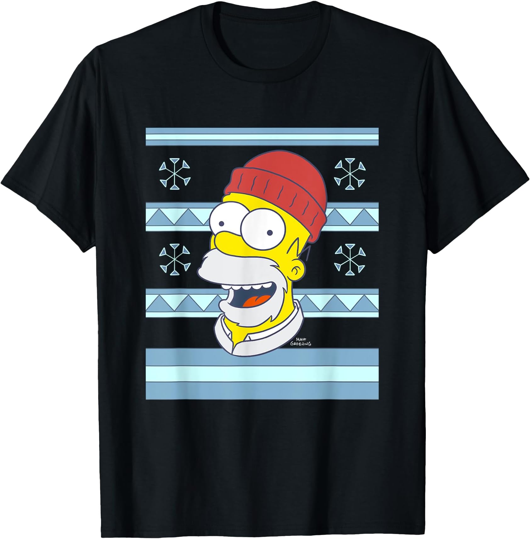 The Simpsons Christmas Homer Simpson Big Face Ugly Sweater T-Shirt
