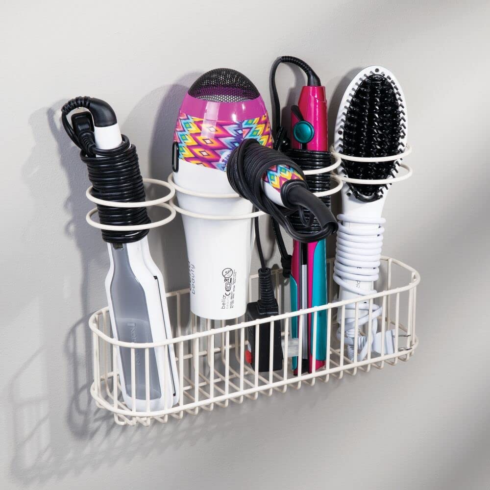 Decorlay Wrought Iron Bathroom Hair Straightener And Blow Dryer Storage Hair Tool Organizer Curling Wand Brushes Hanging Basket For Heated Appliances (White, Cosmetics) (B0CDXGZJ48) Amazon Price History, Amazon Price Tracker