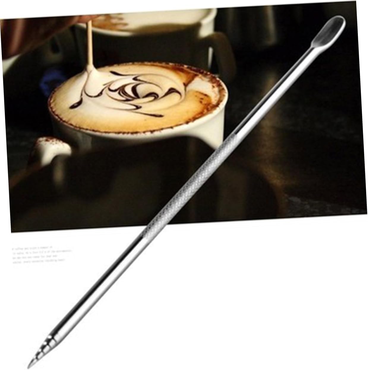 50pcs Stainless Art Pen Tool for Latte and Cappuccino Decorating Reusable Coffee Tool for Creating Beautiful Patterns