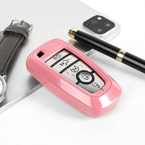 Miniatura 7 de RAZPOY Funda para llavero compatible con Ford F-150 Explorer 2018-2023 y Ford Bronco y Bronco Sport 2021-2023, rosa