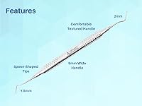 Vista 5 de ARTMAN INSTRUMENTS Juego de 3 excavadoras dentales – Excavadoras de cuchara de doble extremo de 0.059 in y 0.079 in con mango antideslizante