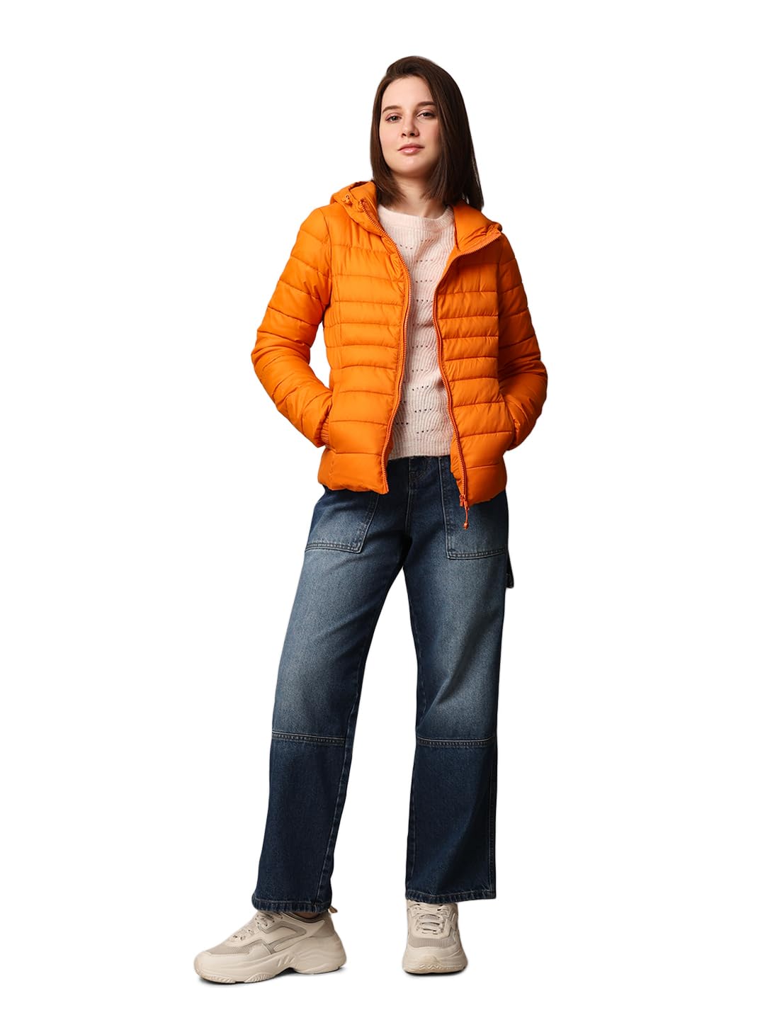 only Women Olive Green Puffer Jacket with Detachable Hood-picture-19