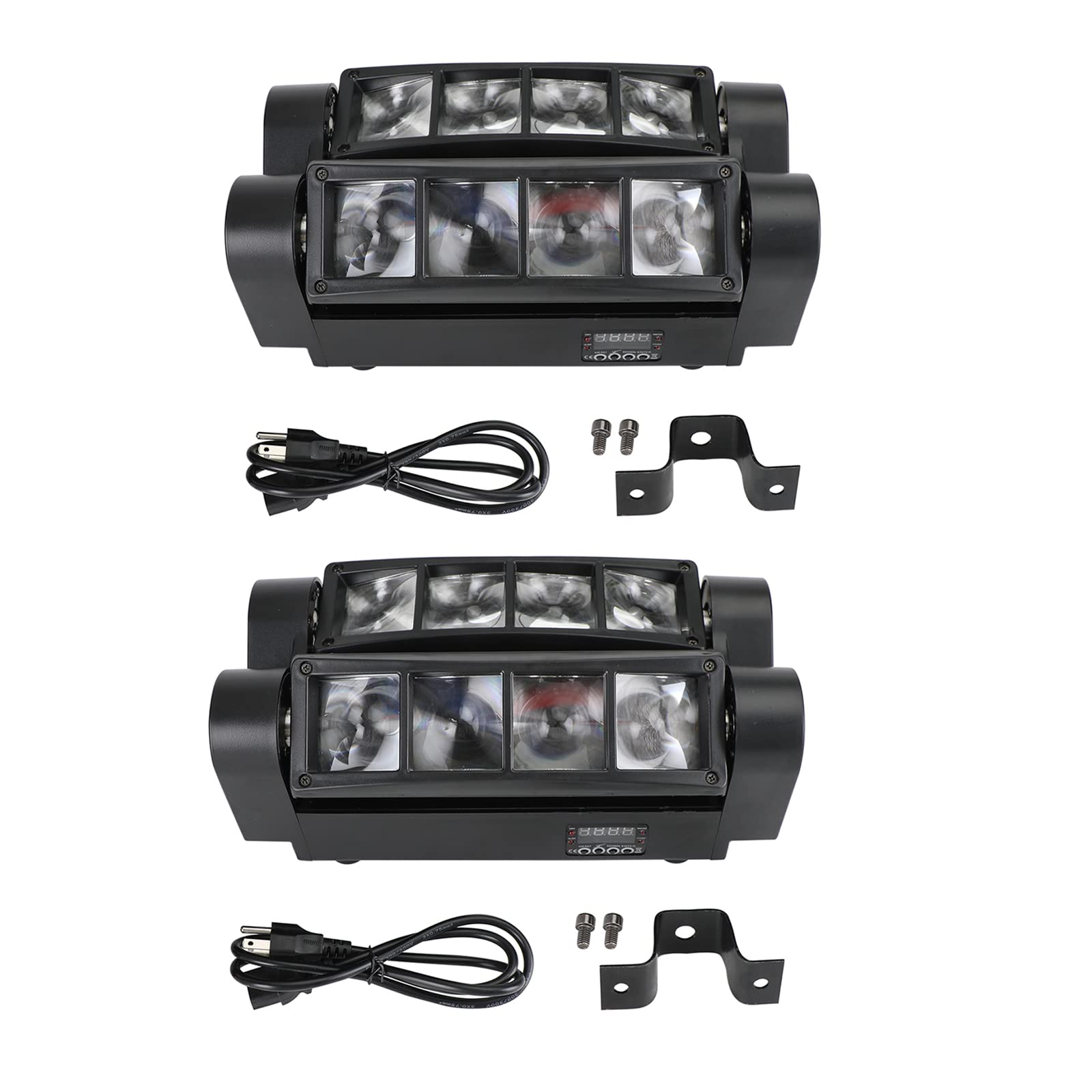 Moving Head Bühnenlicht, DJ Licht Disco Licht 8x10W RGBW 4 IN 1 LED Lichteffekt,Mini Partylicht Stage Lights mit DMX512/Sprachmodus für Bar Party Club Oktoberfest Weihnachten 2 Stück