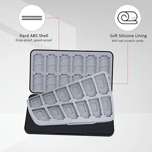 Vista 6 de for Switch Game Card Case for Nintendo SwitchLiteOLED, with 48 Micro SD Card Slots & 24 Game Card Slots, Cartoon Portable Game Card Holder Cartridge