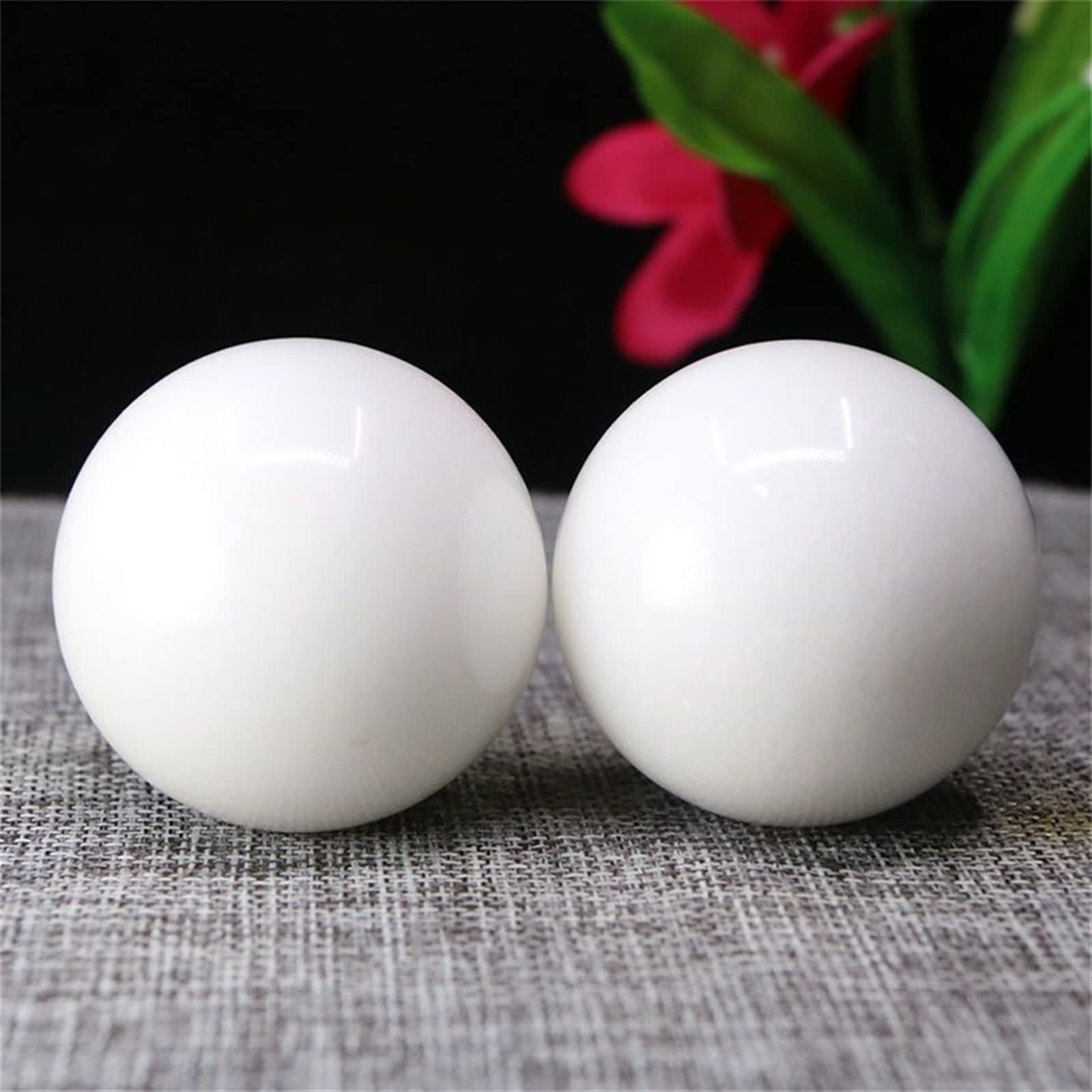 Cristal natural en bruto 1 par 50 mm Natural Jade Baoding Ball Fitness Handball Cuarzo Esfera Relajación Mano Muñeca Ejercicio Masaje Terapia Piedra Inicio Colecciones ( Color : Ice Afghani Jade )