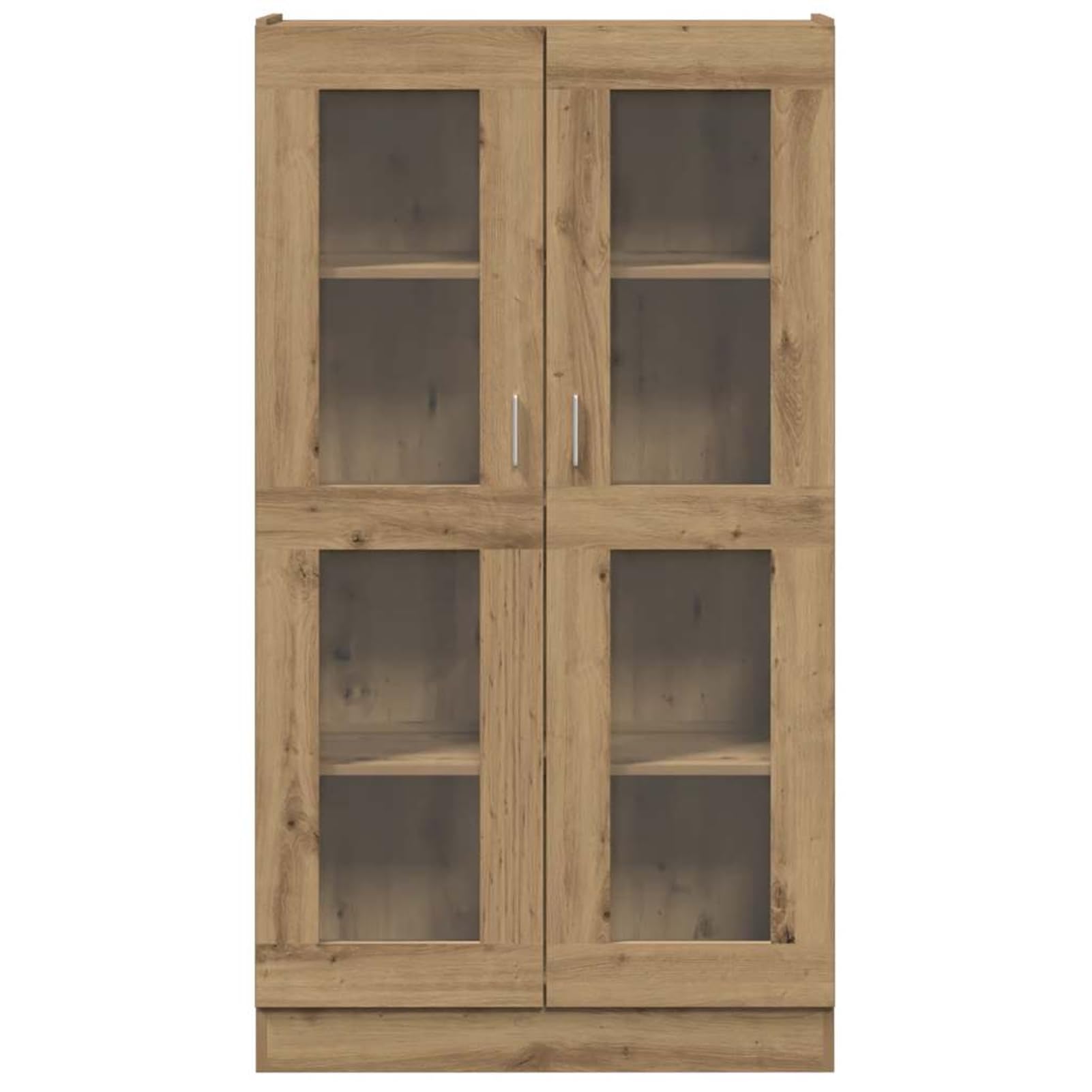Homgoday Vitrina de Cristal, Vitrina de Salón Aparador,Aparador Cocina, Oficina Archivador con stantes 2 Puertas de Vidrio Roble Artisan