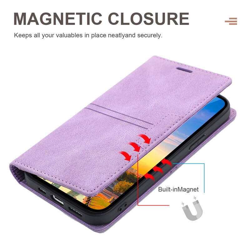 Étui cuir élégant iPhone 16 Pro Max violet pour éviter les rayures d'écran - 2