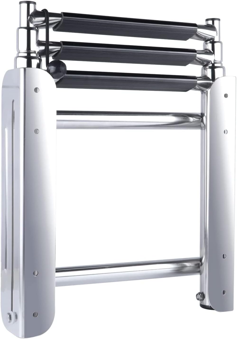 Pontoon Boat Ladder Stainless Steel Telescoping Boat Marine Ladder 3 Step Folding Swim Deck Ladder with Wider Pedal for Swimming Pool
