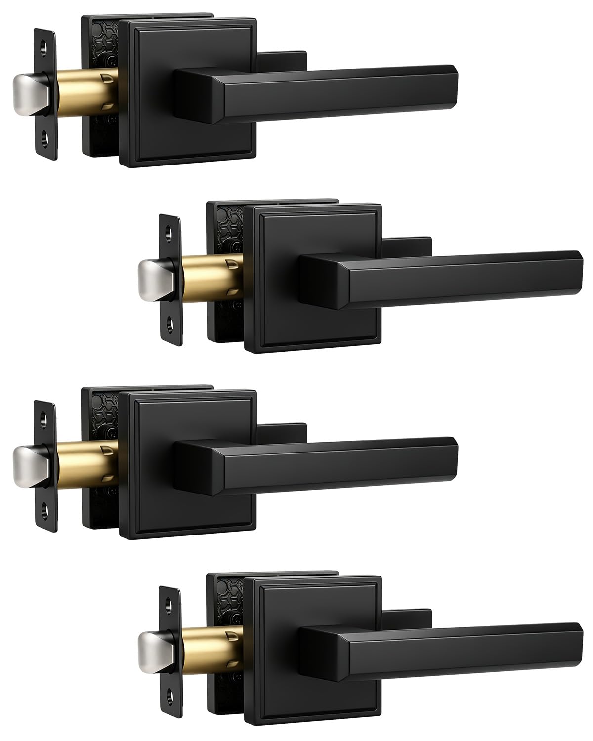 KNOBWELL Matte Black Door Knob with Lock - Keyless Entry -12
