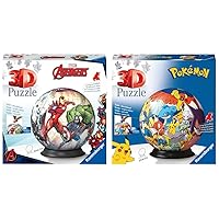 Ravensburger - Puzzle 3D Avengers e Personaggi Pokémon, Ball