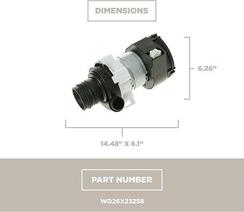 Miniatura 5 de Ge WD26X23258 Conjunto de bomba de circulación de lavavajillas Pieza de fabricante de equipos originales (OEM)
