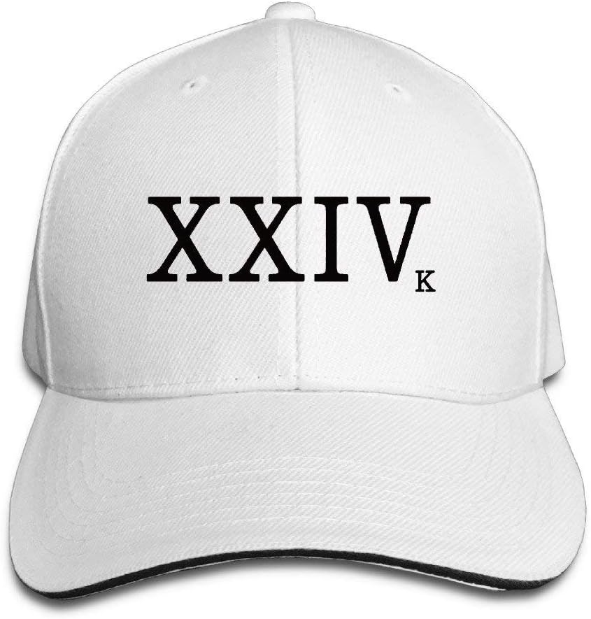Twill Sandwich Snapback Peaked Bill Cap Bruno New Song XXIV Logo 24K Magic Hat