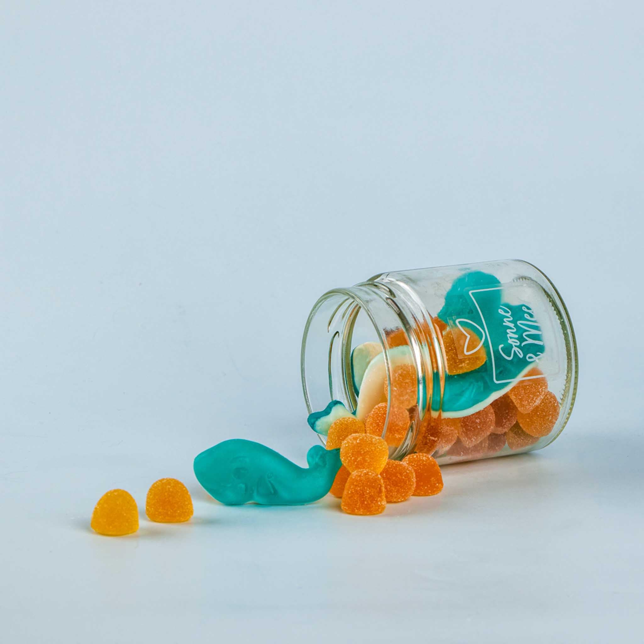 Fruchtgummi Geschenkglas Sonne & Meer 120g | Geschenk für die Liebsten | Das Mitbringsel für deine Freunde | Sommer | Strandparty | Vitamin Sea | Perfekt für sonnige Tage | Für Sommerliebhaber
