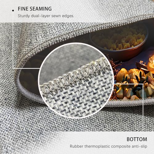 Tapis cuisine lavable à poil bas pliable motif Festin Thanksgiving