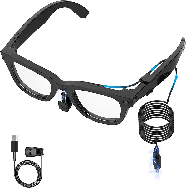 Hibloks Charging Cable for Ray-Ban Meta Wayfarer/Skyler/Headliner & Oakley Meta HSTN Smart Glasses Accessories, 3.9ft Type-C Charging While Using, Portable for Travel/Phone/Laptop/Power Bank Charging