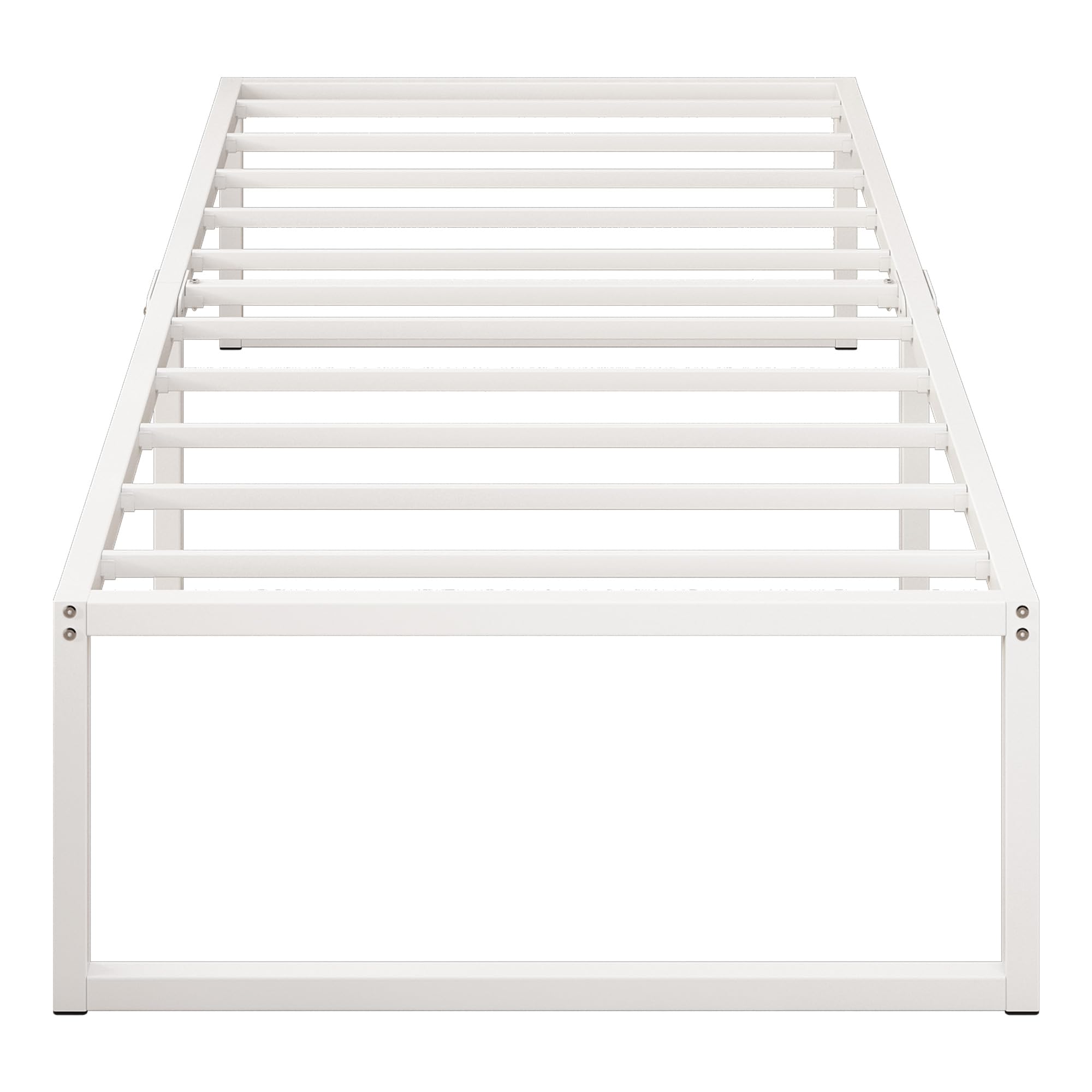 Yicensen Struttura Letto Singola 80x190 cm, Struttura Letto in Metallo, Supporto Solido, Facile da Montare, Design Silenzioso, Stile Moderno e Minimalista, Altezza 41 cm, Bianco