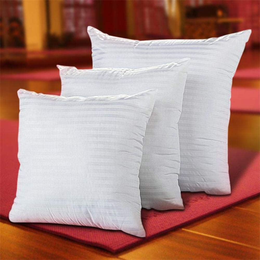 Coussin à rayures polyester coton satin blanc pour lit et canapé