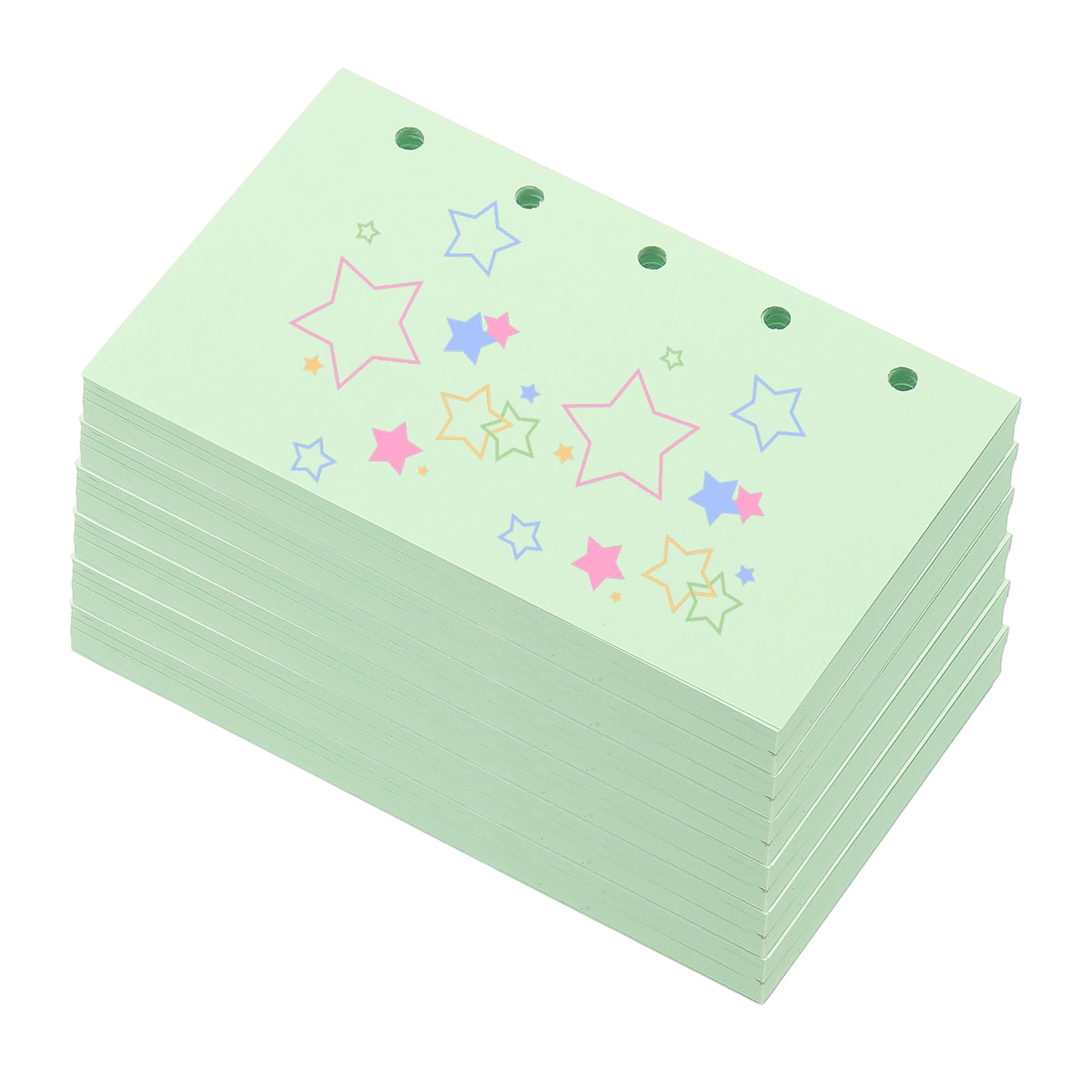 PATIKIL Colored Loose Leaf Paper, 4.1" x 2.5"(A8) 300 Sheets 5 Holes Punched 150GSM Blank Binder Refill Paper Supplies for Office Note Taking Teacher Planner Journal Notebook, Light Green