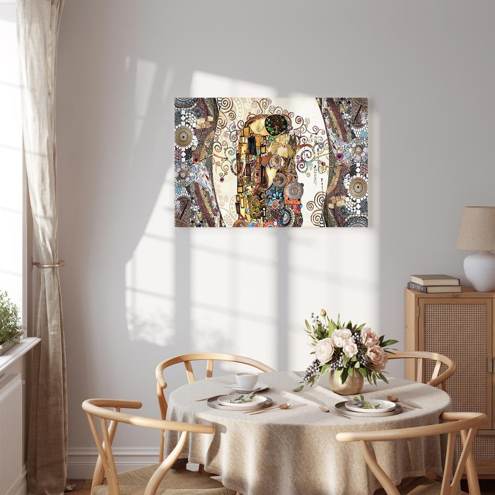 murando Cuadro en Lienzo Gustav Klimt Beso Impresión de 1 Pieza Tejido no Tejido Artística Imagen Gráfica Decoracion de Pared Abstracto Mosaico