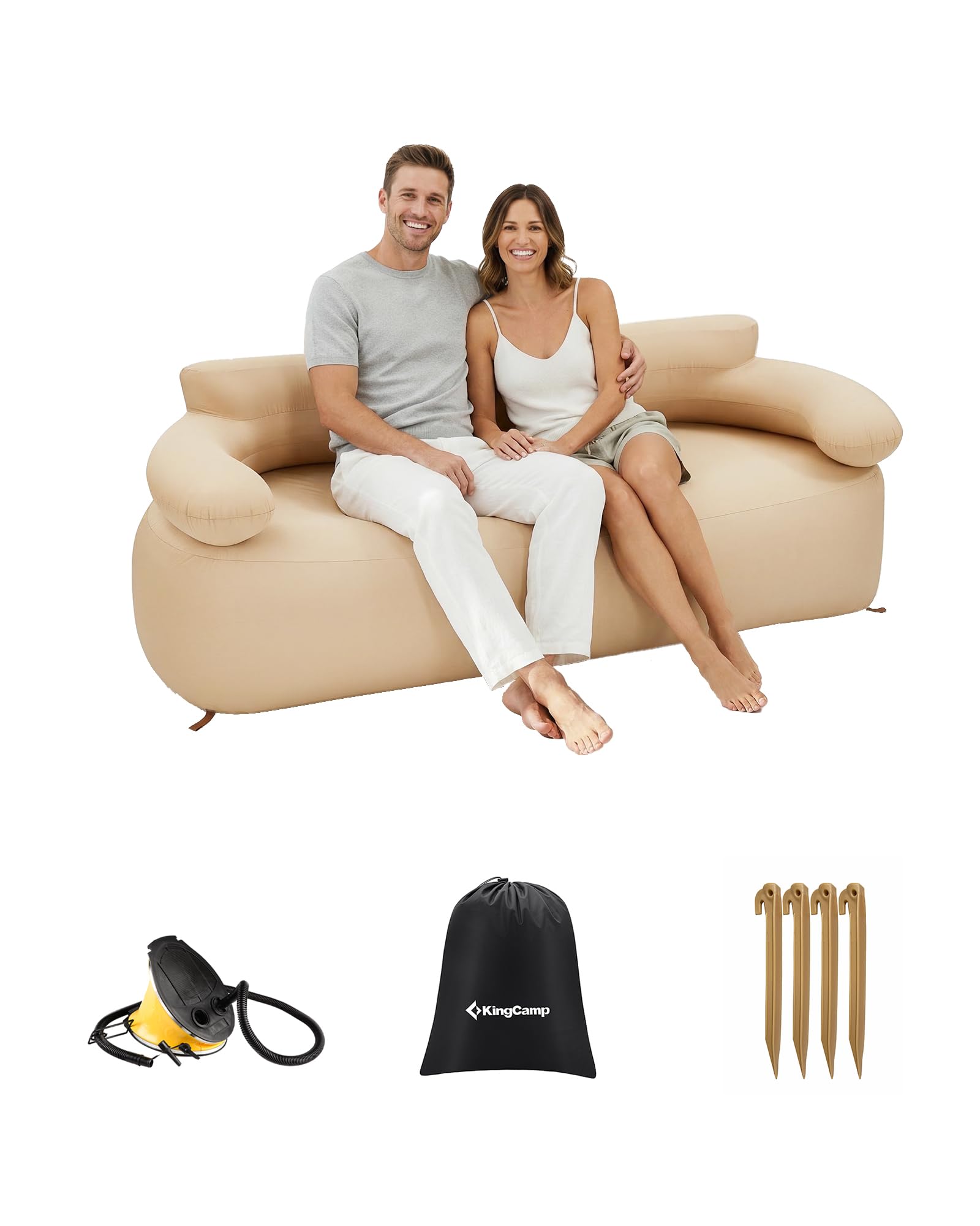 エアソファ　kingcamp Amazon.com: KingCamp Inflatable Couch for Camping, Portable