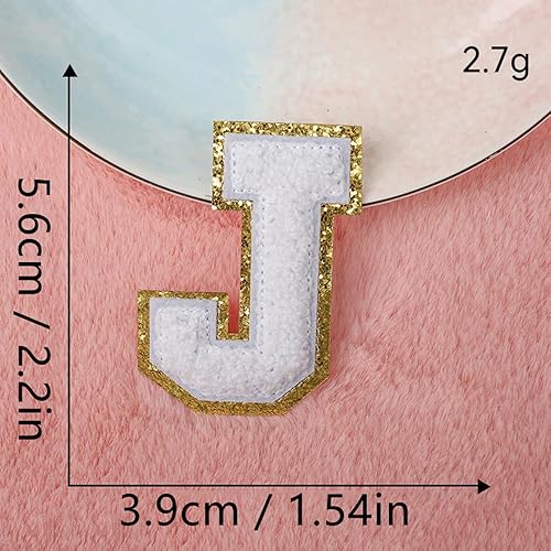 Miniatura 19 de 4 parches de letras de felpilla blanca, parches termo-adhesivas de 2.2", parches de letras de felpilla para ropa (M)