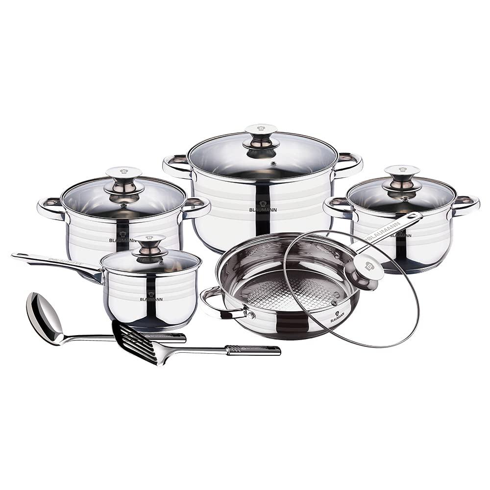 Blaumann Bleu Homme Batterie de Cuisine 10 pièces Jumbo Gourmet Line
