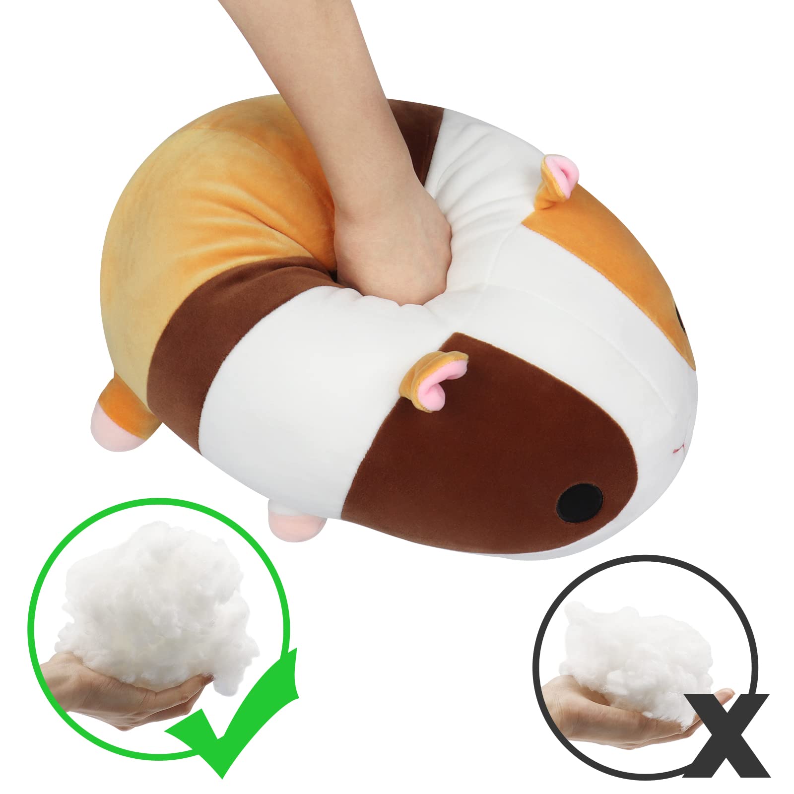 Peluche cochon d'Inde - Hamster - Coussin en peluche - Cochon d'Inde - Jouet kawaii - Peluche anime - Décoration - Doudou et peluche - Cadeau de festival pour amis et familles