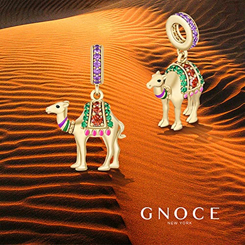 GNOCE Camel Charm Gold Plated 925 Sterling Silver Ship of the Desert Pendant Bead fit for Bracelet/Necklace Luck Charms Women Gift3