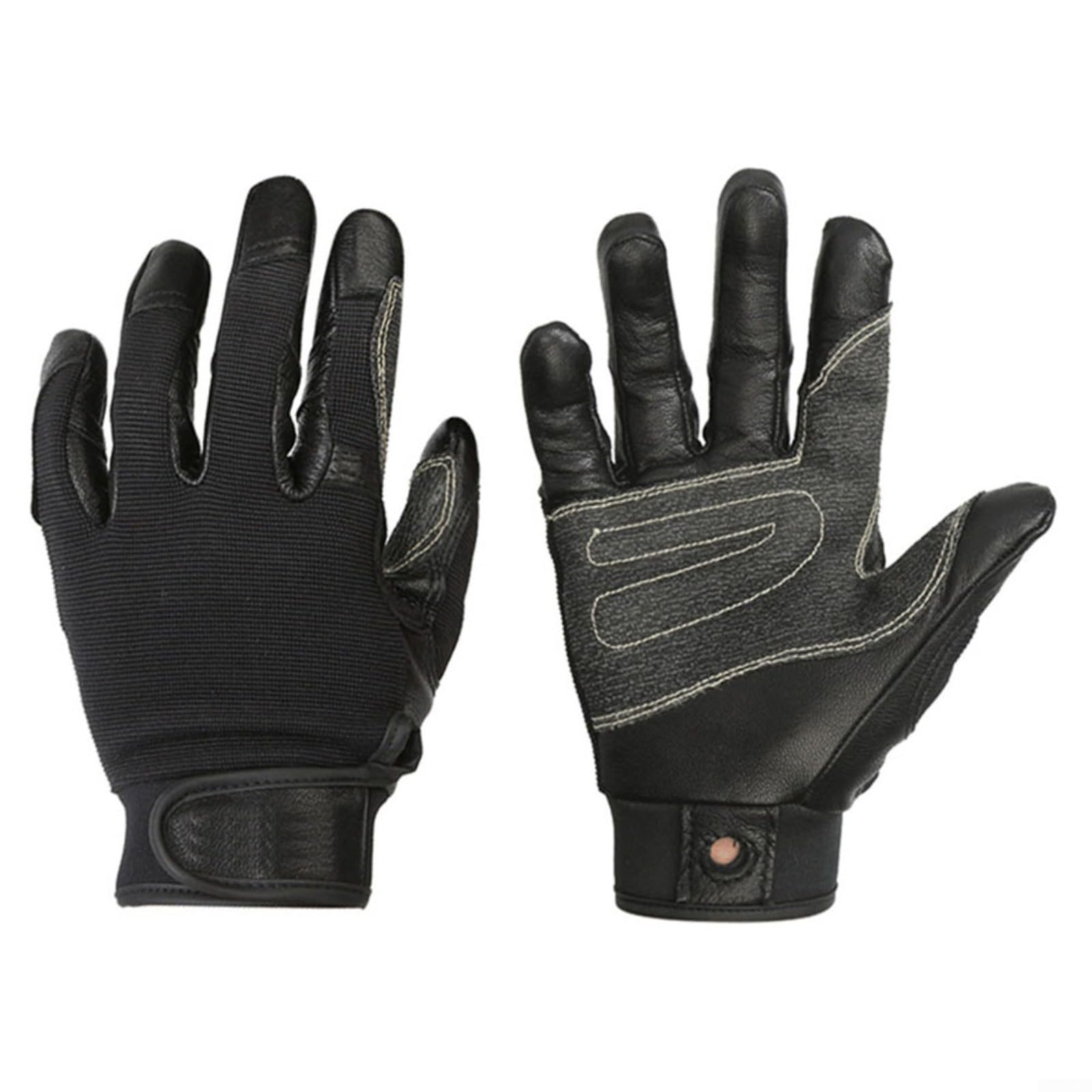 Guantes de escalada de cuero vacuno, guantes de espeleología, antideslizantes, resistentes al desgaste, para montañismo, ciclismo, descenso, entrenamiento, actividades deportivas al aire