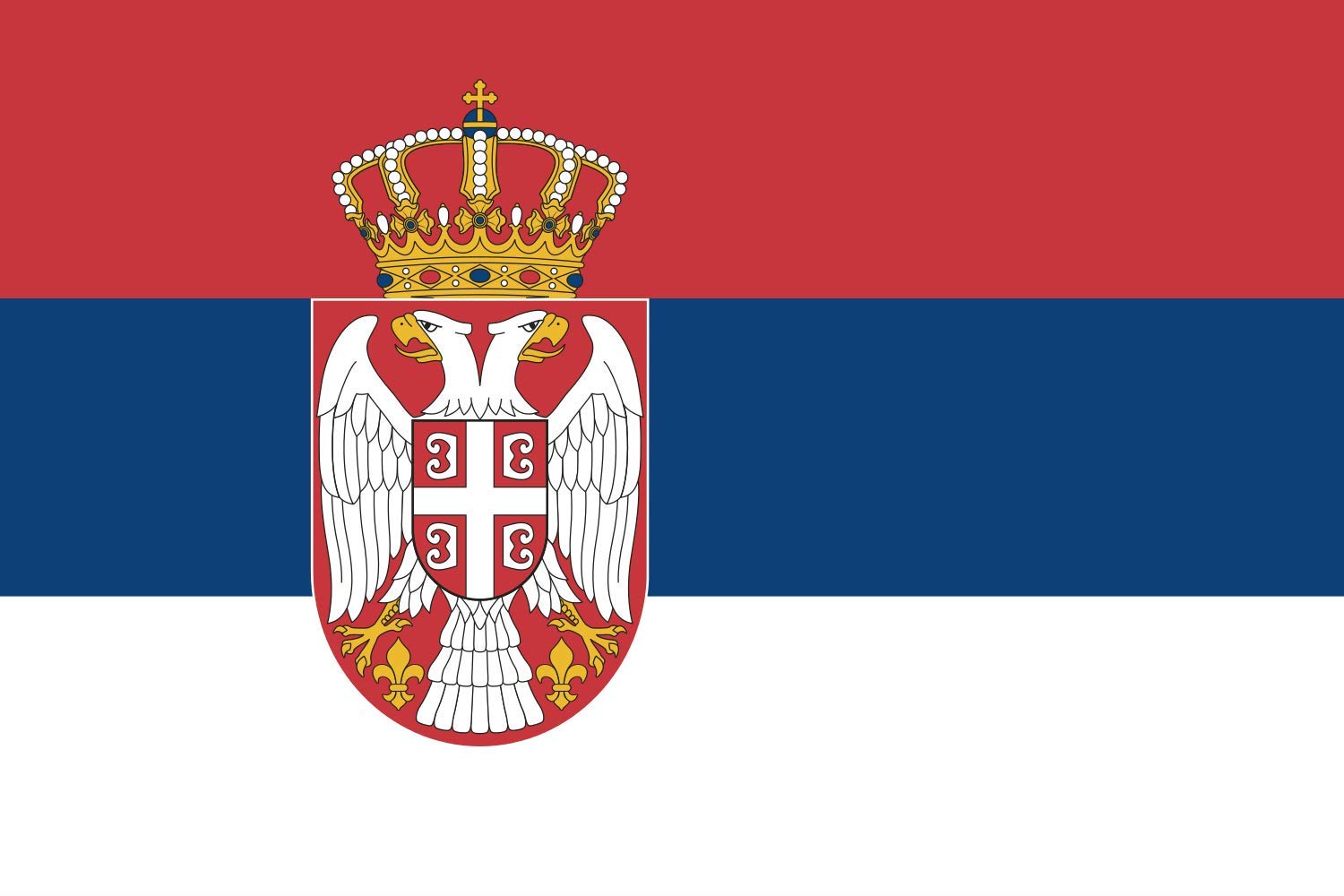 Drapeau Serbie horizontal 90x150cm pour décoration événement et salon