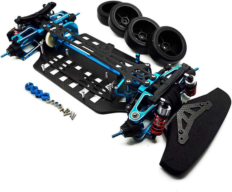 XUNJIAJIE 1 Set Aluminium & Carbon Fibre Shaft Drive 4WD Touring Car Frame Kit for TT01 RC Model Car