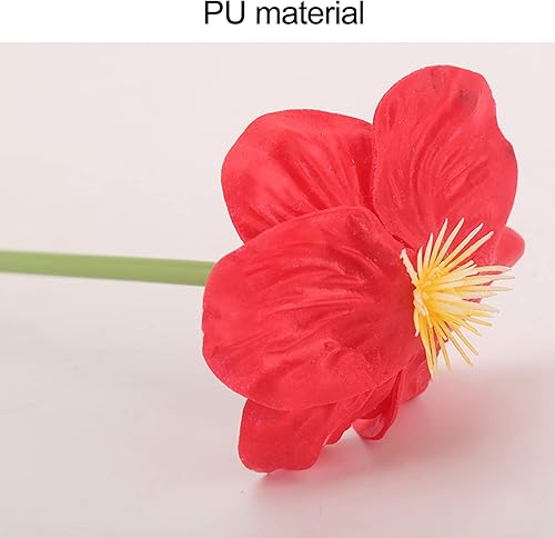 Miniatura 8 de Flores artificiales de amapola rosadas, 20 piezas de flores de amapola de seda de 13 pulgadas, ramo de amapolas falsas decorativas de imitación