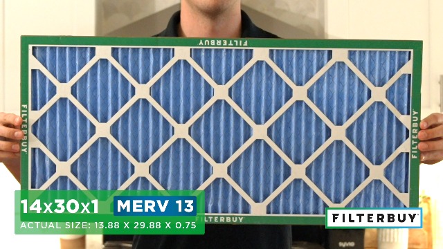 Image of Filterbuy 14x30x1 Air Filter MERV 13 Smoke & Allergy Defense (4-Pack)