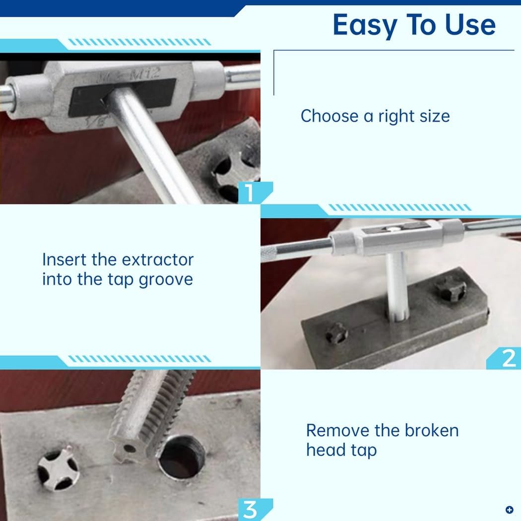 Broken Tap Extractor Kit, 10 Pcs Hss Screw Bolt Remover Set with 3 & 4 Flute, Stripped Screw Extractor Tools with Storage Box