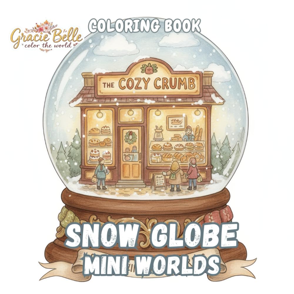 Snow Globe Mini Worlds Coloring Book: Enchanting Winter Scenes and Magical Mini Worlds to Color and Dream