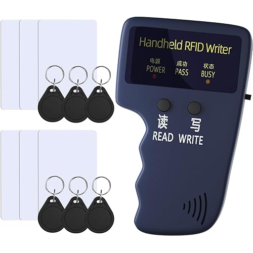Handheld ID Copier 125khz RFID Reader Writer Duplicator Handheld RFID Copier Used for T5577 or EM4305 6 pcs T5577+ 6 T5577 Cards (HANDHELD-RFID-15)