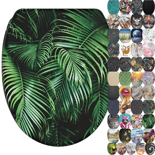 Sanilo WC Sitz mit Absenkautomatik, viele neue Toilettendeckel zur Auswahl, hochwertige Oberfläche, einfache Montage, stabile Scharniere (Palmdream)