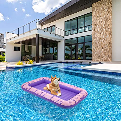 Bingpet Inflatable Dog Pool Float - Dog Raft For Pool And Lake In Summer, Durable And Foldable Pet Pool Rafts & Inflatable Ride-Ons, Water Game For Pets And Kids, Hold Up To 100 Lb #TOP6