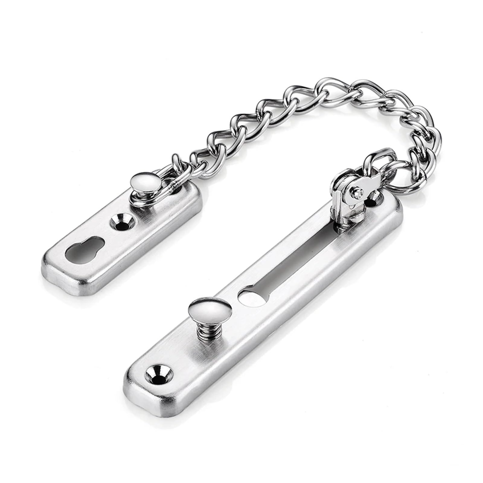 304 Stainless Steel Chain Door Latch Silver Bronze Gold Black Lock Security Hardware for Door(Sliver)