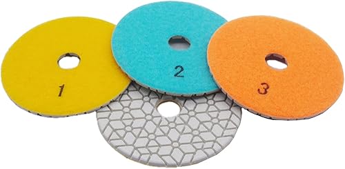 Miniatura 8 de DIAVANCUT Almohadillas de pulido de diamante de 4 pulgadas en seco y húmedo de 3 pasos de 4 pulgadas, almohadillas de pulido de 3 pasos para