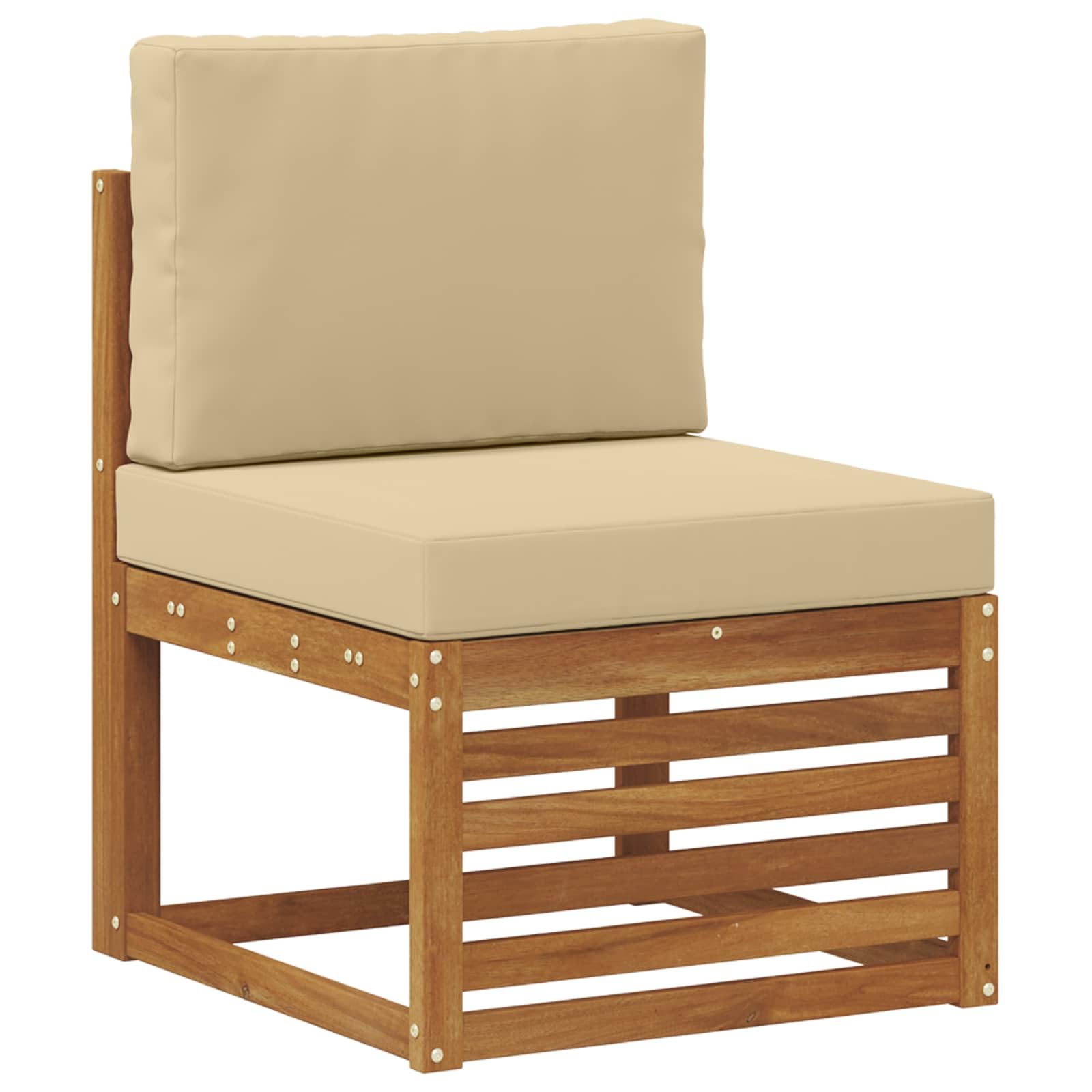 Sofagarnitur aus massivem Akazienholz wetterresistent, modernes Outdoor-Möbelset mit Sitzgruppe, Tisch, Bank und Stuhl für Garten Terrasse