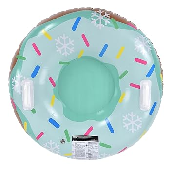 Snow Sled, Fast Ski Coating Cold Resistant Practical Handle Design 450lb Bearing High Air Tightness Inflatable Tube for Christmas