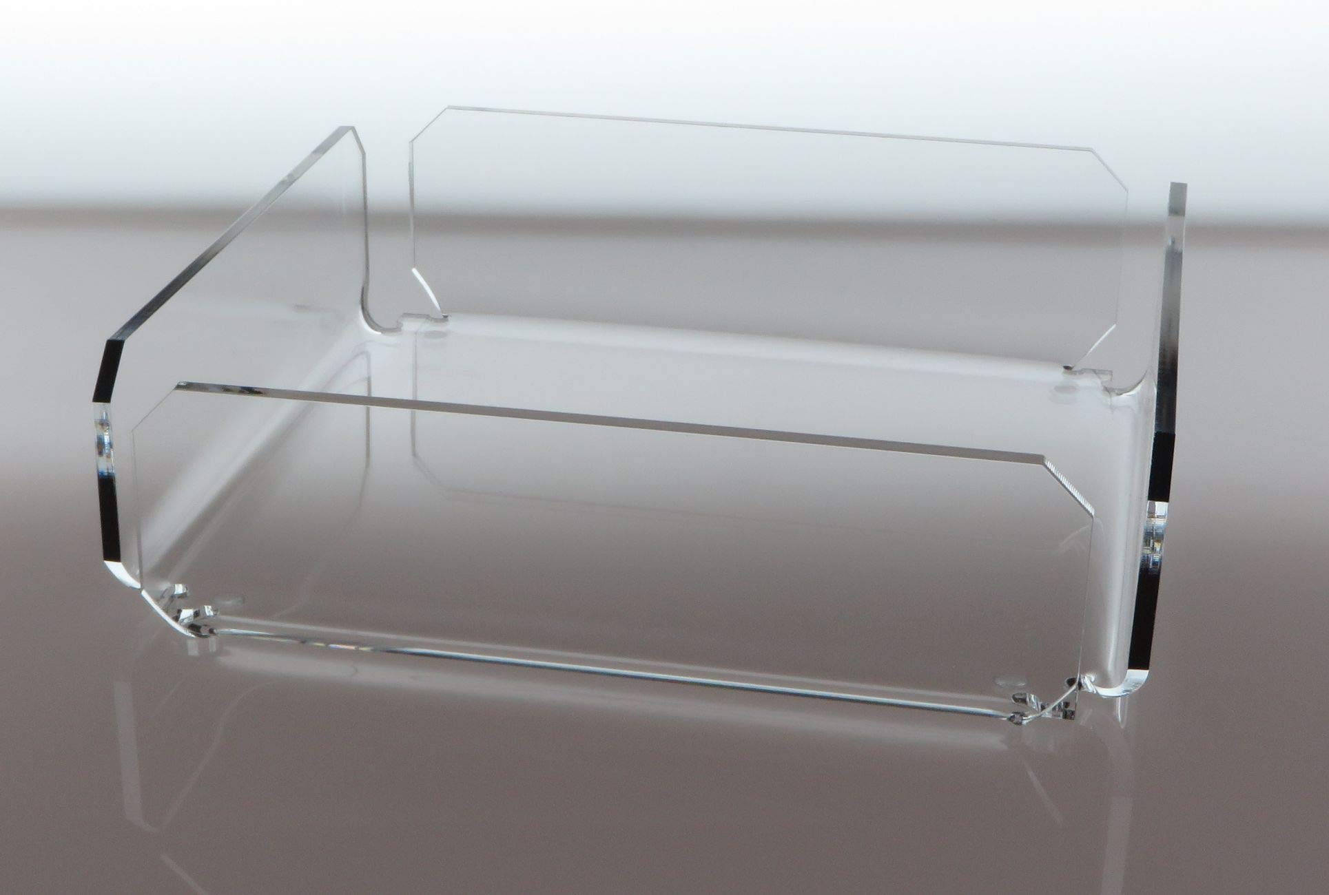 Agplex Portatovaglioli in vetro acrilico trasparente 20,5x 20,5 x5,8 cm, Porta tovaglioli da tavola design moderno, Accessorio Cucina Elegante - Made in Italy
