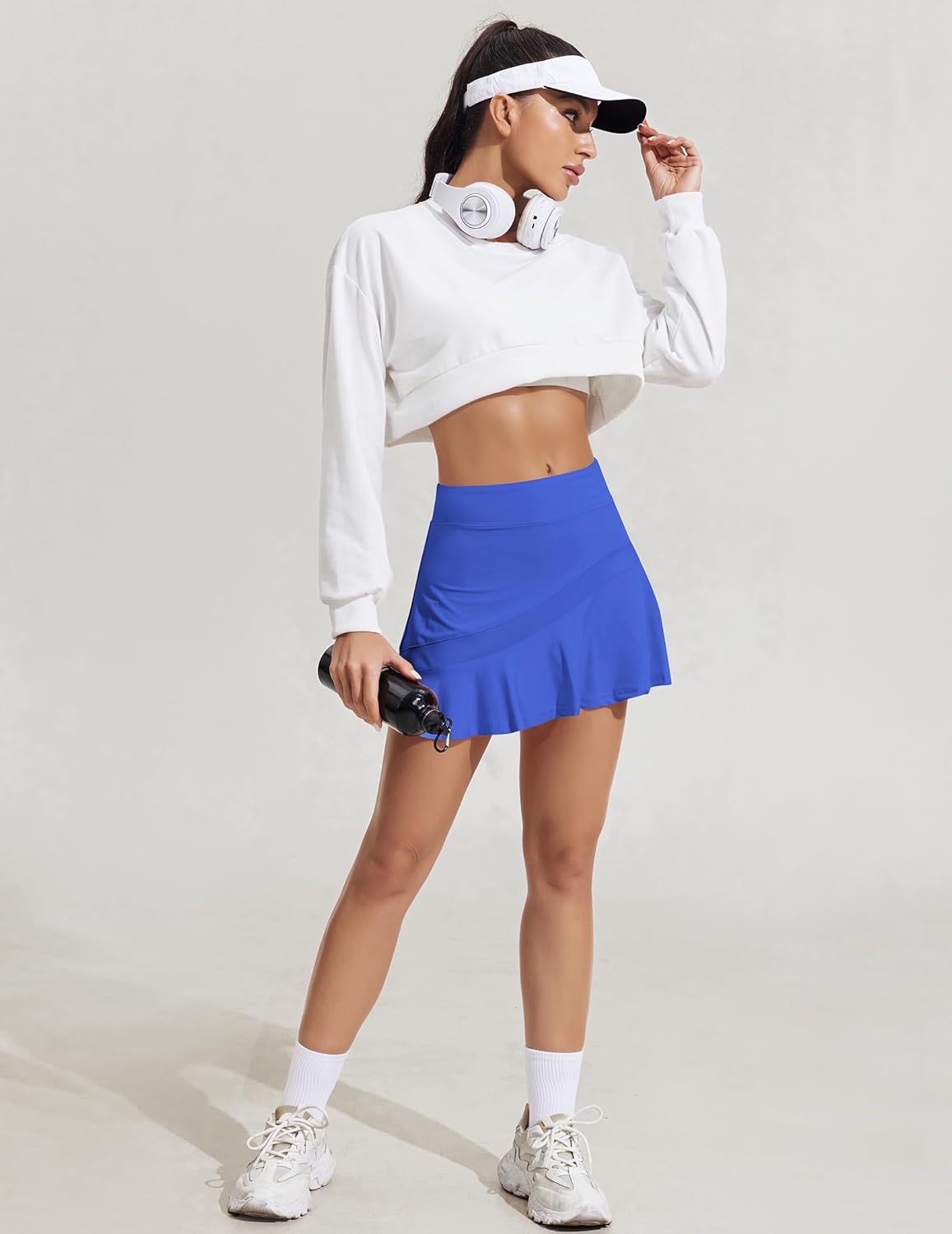 Ekouaer Womens Tennis Skirt Pleated Athletic Skort with Pocket Anti-Slip Strip High Waisted Ruffle Golf Skirts Workout Casual - Image 6