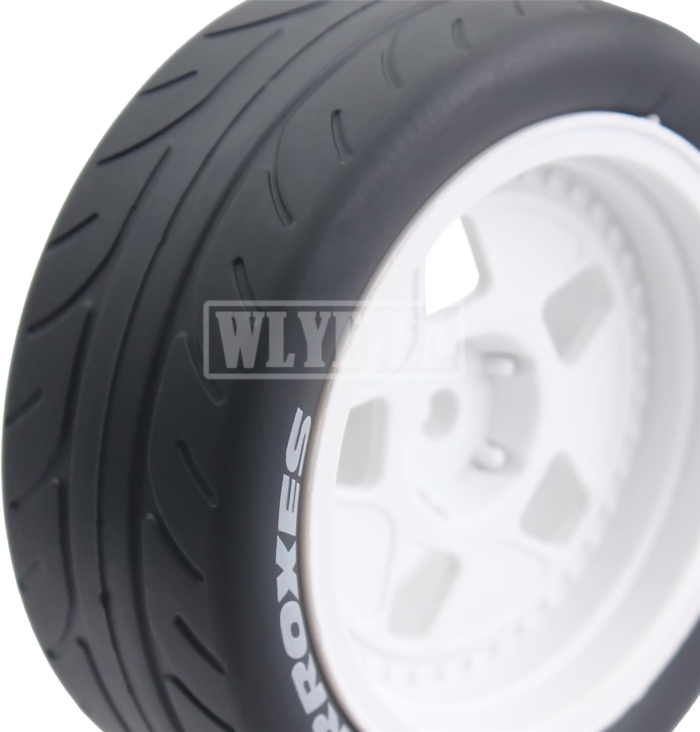 4PCS 12mm Hex RC Wheels and Tires 68mm Rubber Tyres Set and Hard Plastic Wheel Hub w/Foam Inserts Fit for 1/10 On-Road RC Drift Drifting Car Traxxas HSP Tamiya Kyosho HPI Redcat