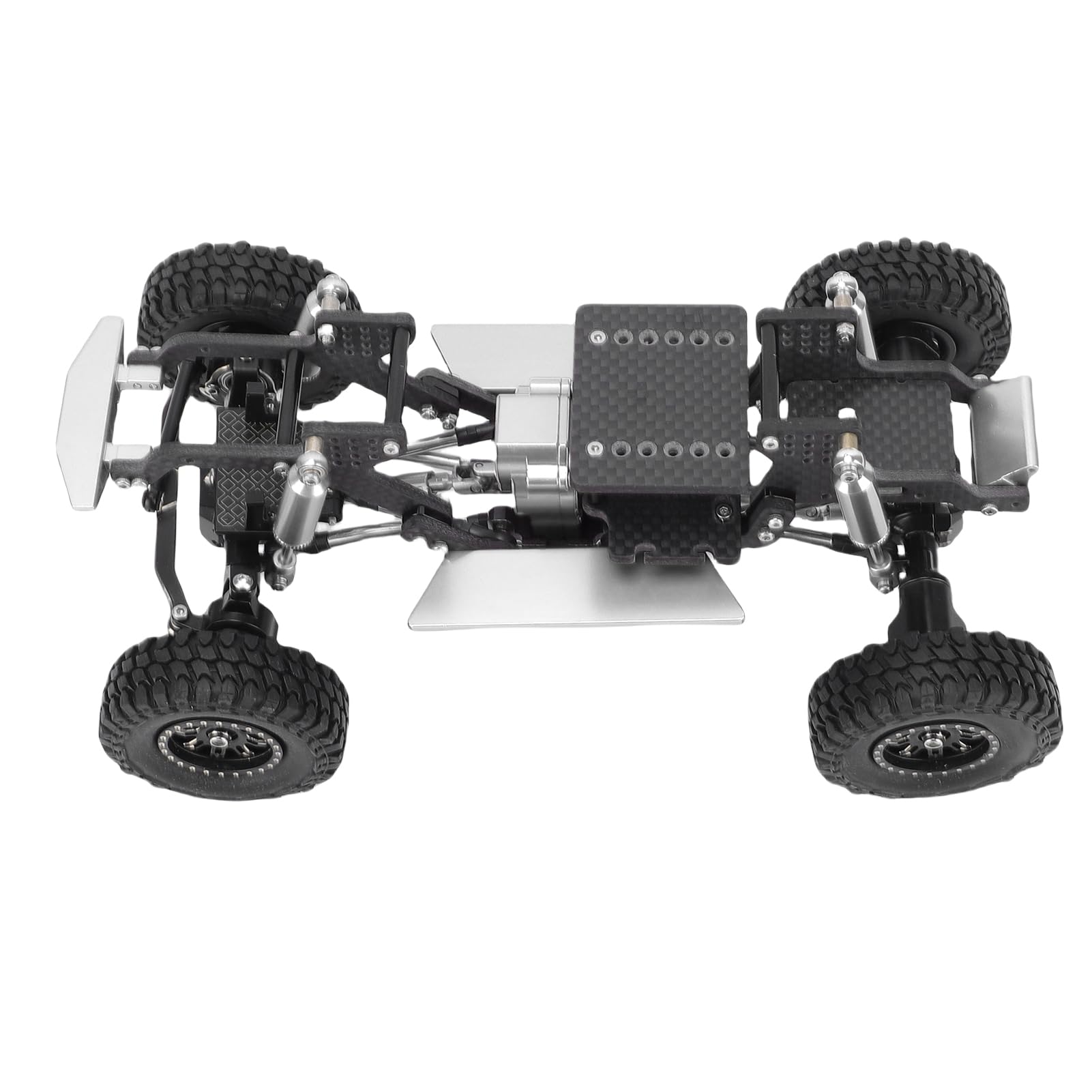 BRRNOO Chasis de Fibra de Carbono para 18 1 18 RC Crawler, Ligero (Plata