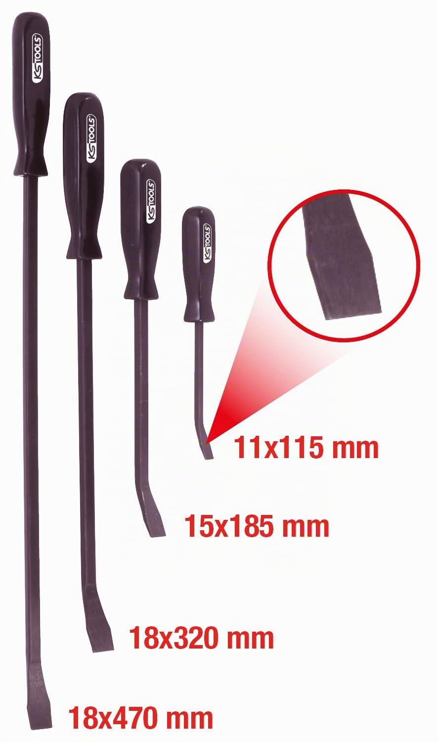 KS Tools 911.8100 Serie di Leve da Meccanico, 4 Pezzi