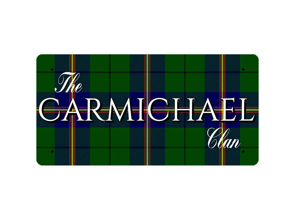 Mcmug White - The Carmichael Clan (Carmichael Modern Tartan) - Metal Sign, Decorative Sign, 200Mm X 100Mm