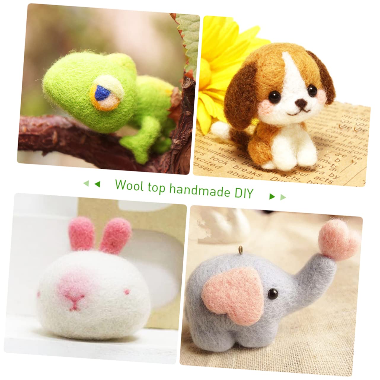 STOBOK Farben Filzwolle mit Wollvlies und Filzfaservlies für Nadelfilzen DIY Projekte Wollgarn zum Filzen für Tiere Schmuck Trocknerbälle Wandbehänge Webprojekte Zufällige Farbe